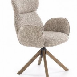 Трапезен стол К-585 - BM с функция въртене тъмно бежово/светъл орех - Bogdan Furniture Europe