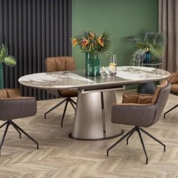 Трапезна маса ROBINSON разтегателна, бежов мрамор - Bogdan Furniture Europe