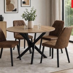 Разтегателна трапезна маса RUTA - BM, светъл дъб/черно - Bogdan Furniture Europe