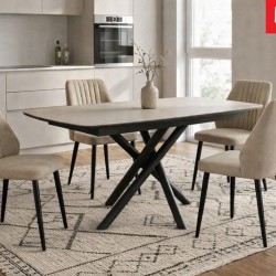 Разтегателна трапезна маса KATRIN - BM, анемон/черно - Bogdan Furniture Europe