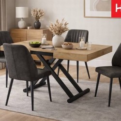 Трансформираща маса ELITON - BM, дъб артисан/черно - Bogdan Furniture Europe