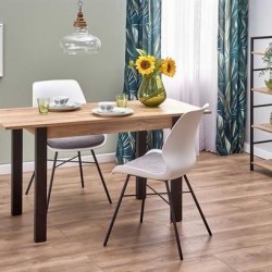 Трапезна маса GINO разтегателна, дъб вотан/черно - Bogdan Furniture Europe