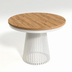 Разтегателна трапезна маса GARDA – Златен крафт / Бяло - Bogdan Furniture Europe