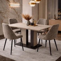Разтегателна трапезна маса SONE – Анемон / Черно - Bogdan Furniture Europe