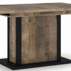 Разтегателна трапезна маса EMILI 140 – Колониален дъб гранж / Черно - Bogdan Furniture Europe