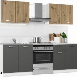 Кухня DIANA 1.60м - BM с бял плот дъб артисан/графит - Bogdan Furniture Europe