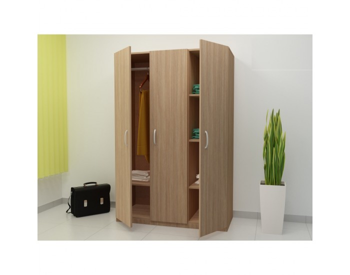 Трикрилен гардероб G 11-dst, дъб амбер