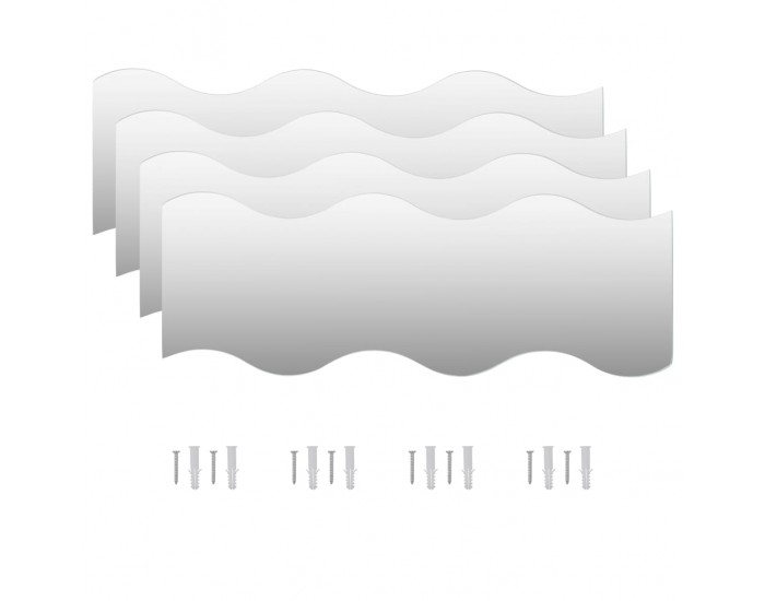 Sonata Стенни огледала, 4 бр, 60x18,5 см, вълнообразни