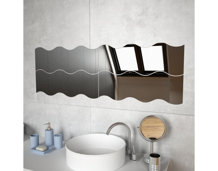 Sonata Стенни огледала, 4 бр, 60x18,5 см, вълнообразни