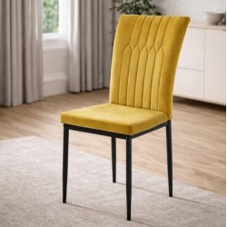 Трапезен стол К-366, горчица/черно - Bogdan Furniture Europe