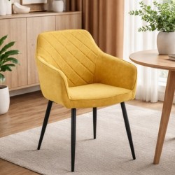 Трапезен стол К-369, горчица/черно - Bogdan Furniture Europe