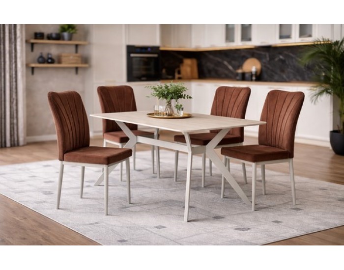 Трапезна маса KAY, травертин/кашмир