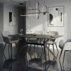 Трапезна маса KAY, тъмно сиво/черно - Маси