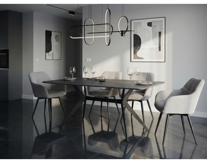 Трапезна маса KAY, тъмно сиво/черно