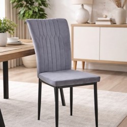 Трапезен стол К-366, сиво/черно - Bogdan Furniture Europe
