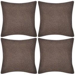 Sonata Калъфки за възглавници, 4бр, 50x50см, изкуствен велур, кафяви - Топ оферти