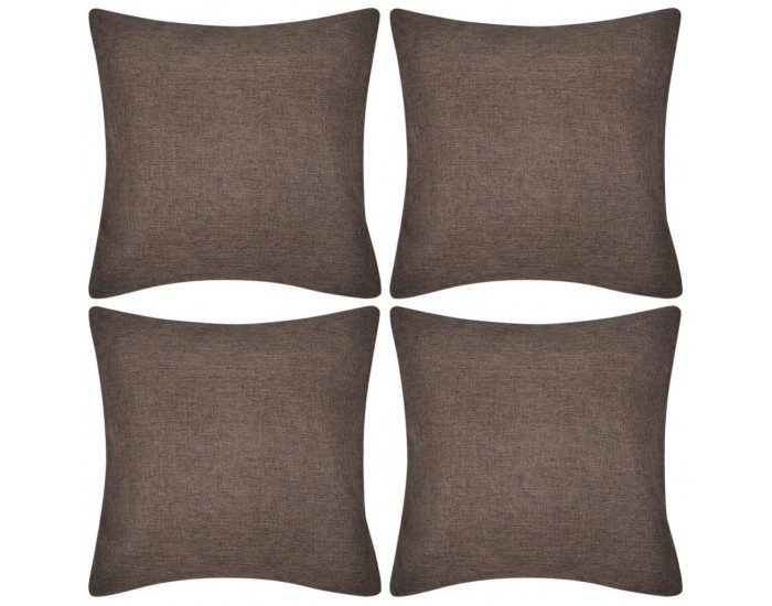 Sonata Калъфки за възглавници, 4бр, 50x50см, изкуствен велур, кафяви