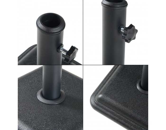 Стойка за чадър Biccari, бетонна, черна [casa.pro]