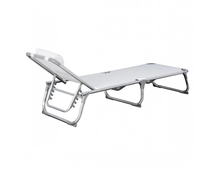 Професионален алуминиев шезлонг Almira, Бял