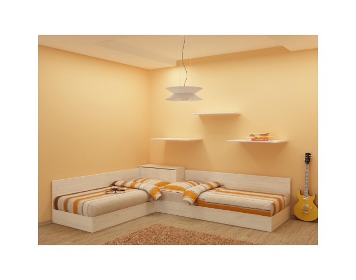 Ъглови легла DST 82/190, Бял дъб