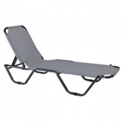 Алуминиев шезлонг Мебели Богдан модел Kroki Сив на промоция - Топ оферти