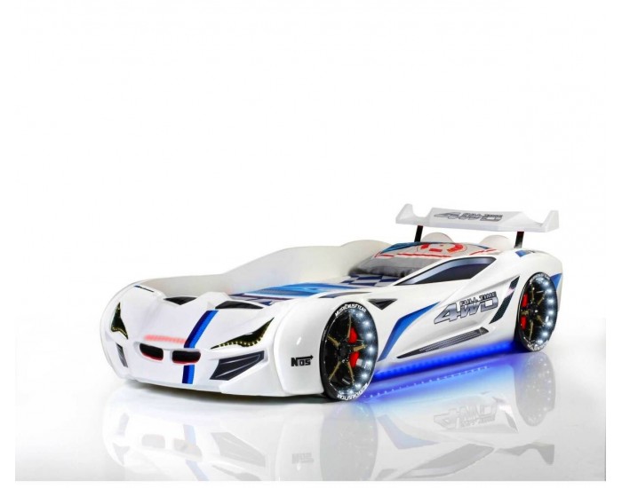 SUPER CAR GT-1 легло кола, бяла