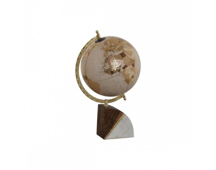 Глобус Home ESPRIT Бял Златен Естествен Светло розово Vintage 20 x 20 x 37 cm