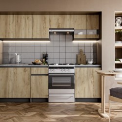 Кухненски комплект Katarina Lux 240, графит, златен дъб Кухненски комплект Katarina Lux 240, графит, златен дъб - Bogdan Furniture Europe
