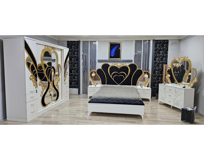 Спален комплект KING, златни орнаменти Спален комплект KING, златни орнаменти