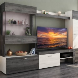 Холна секция Виго- BM, Дъб антрацит и Дъб крафт бял - Секции