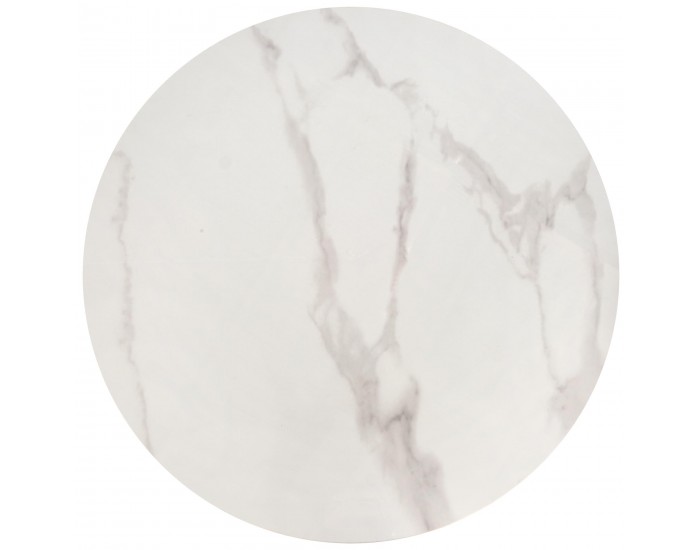 Комплект 2 маси OSARIO кръгли бял мрамор/бяло