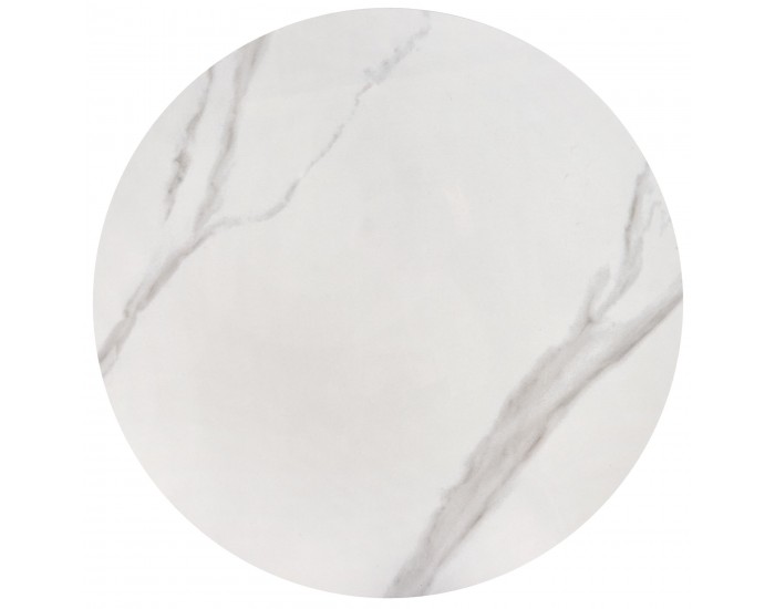 Комплект 2 маси OSARIO кръгли бял мрамор/бяло