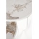 Комплект 2 маси INES кръгли бежов мрамор/бяло
