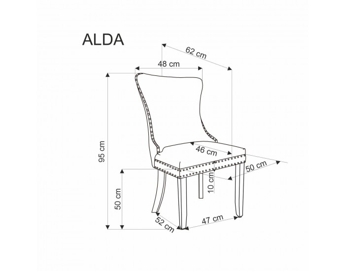 Трапезен стол ALDA бежово/черно Трапезен стол ALDA бежово/черно