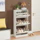 Поставка за обувки Vesilahti 115x60x24 см Бяла []