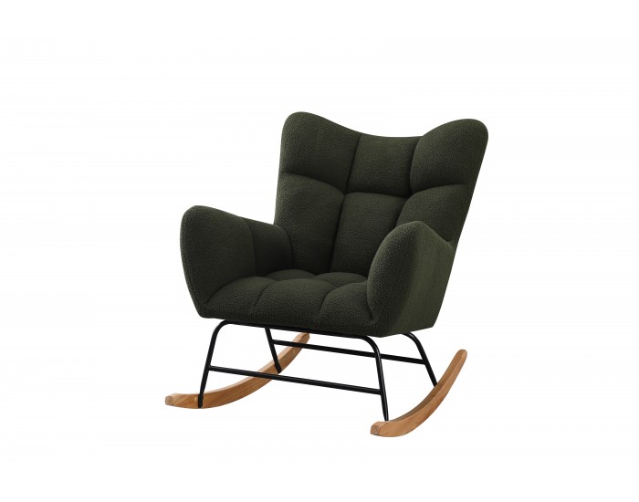 Люлеещ фотьойл STIV тъм.зелено/натурално/черно