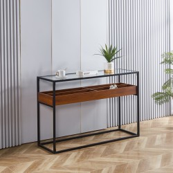 Конзола MAKENA орех/черно - Bogdan Furniture Europe
