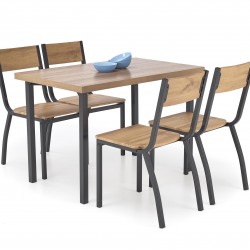 Комплект маса+4 стола MILTON натурално/черно - Bogdan Furniture Europe