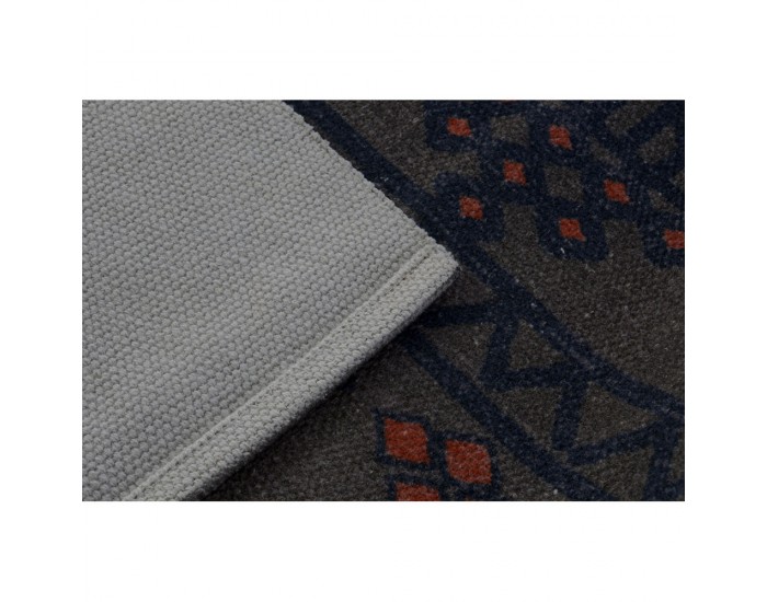 Килим DKD Home Decor Син Оранжев Арабин Геометричен (160 x 230 x 0,4 cm) (2 броя)