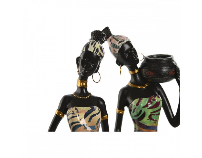 Декоративна фигурка Home ESPRIT Многоцветен Африканка 10 x 7,5 x 38,5 cm (2 броя)