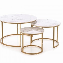 Комплект 3 холни маси GILDA, Златно - Bogdan Furniture Europe