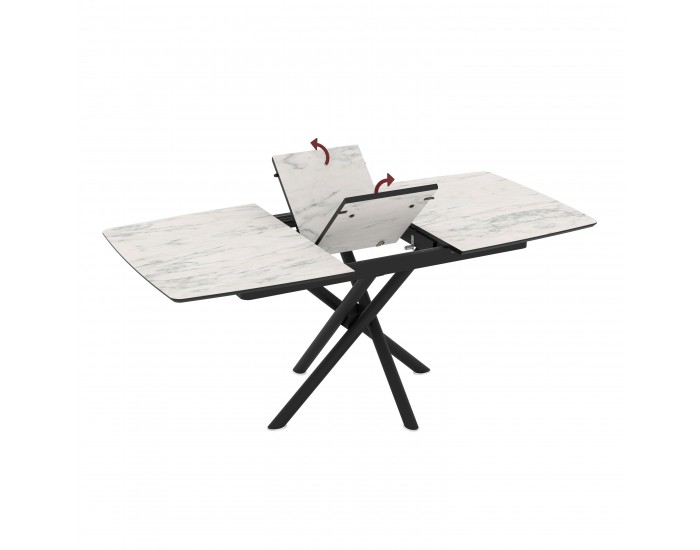 Трапезна маса KATRIN, Разтегателна, Бял мрамор
