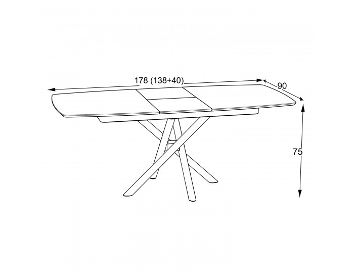 Трапезна маса KATRIN, Разтегателна, Бял мрамор
