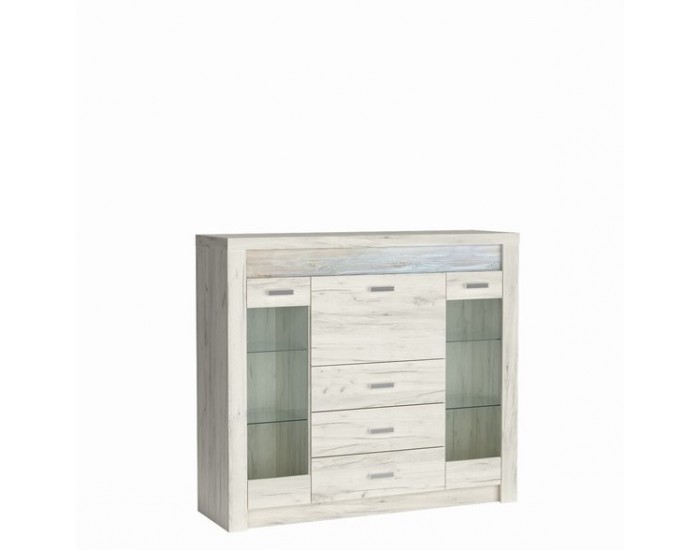 Витрина ниска Indianapolis I-8, бял крафт