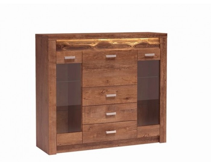 Витрина ниска Indianapolis I-8, светла пепел