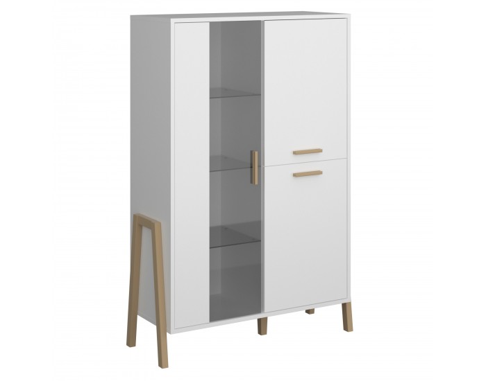 Витрина ниска Belle 1W-2D, бяло