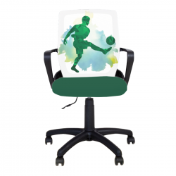 Детски стол Fly Black Football Green - Furnit