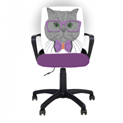 Детски стол Fly Black Purple Cat - Furnit