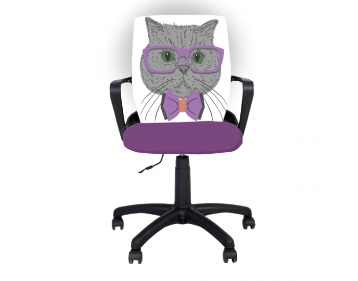 Детски стол Fly Black Purple Cat