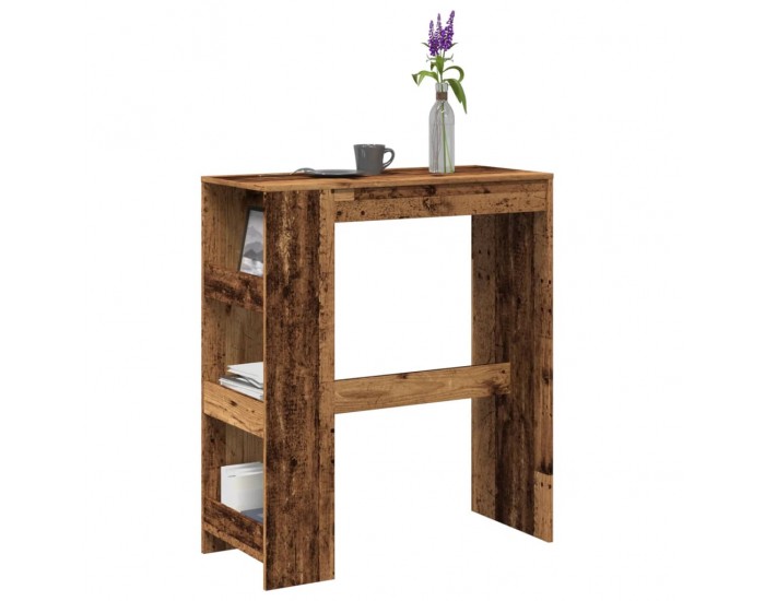 Sonata H Бар маса с рафтове старо дърво 95x47x103,5 см инженерно дърво